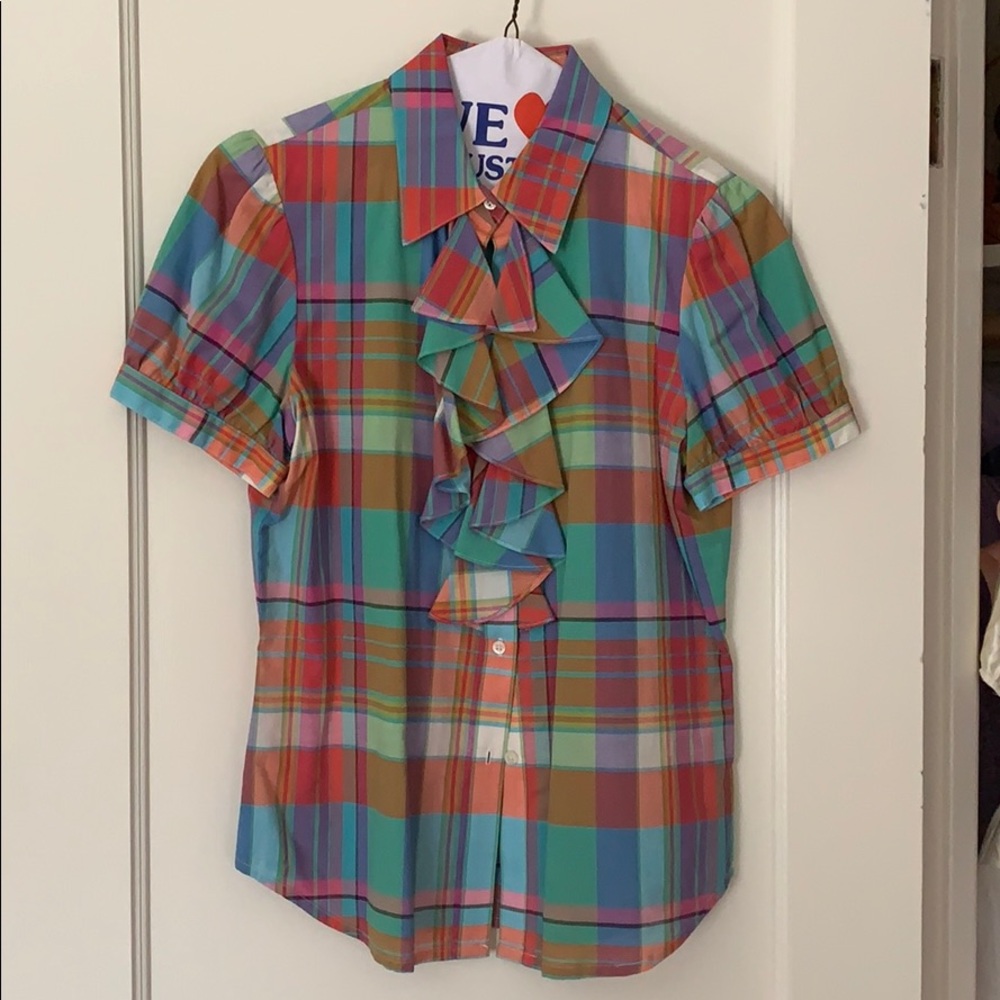 Ralph Lauren madras plaid top